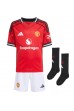 Manchester United Bruno Fernandes #8 Babytruitje Thuis tenue Kind 2025-26 Korte Mouw (+ Korte broeken)